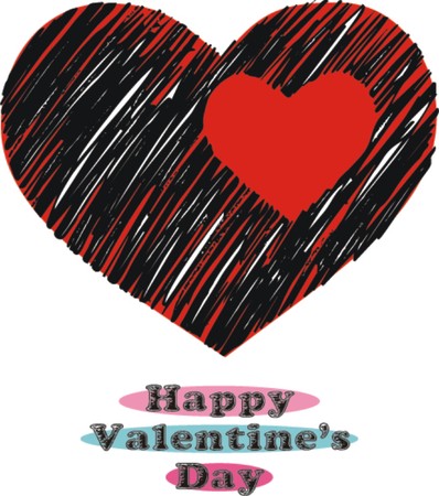 Happy Valentine s day doodle hearts のイラスト素材