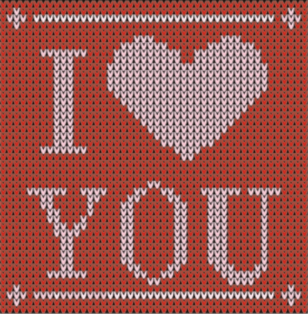 I love you ,red knit heart vector のイラスト素材