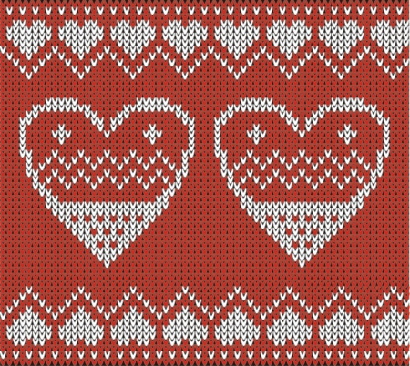 Seamless pattern with knit hearts のイラスト素材