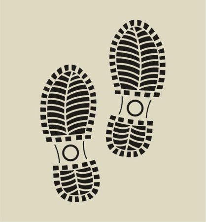 Black shoe print のイラスト素材