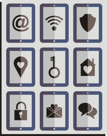 Flat design phone icons , vector illustration のイラスト素材