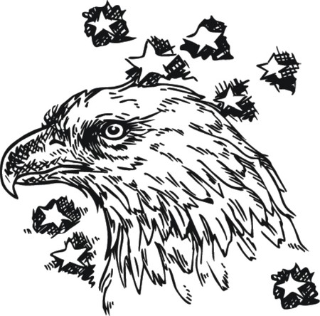 Eagle - sketch vector illustration isolated のイラスト素材