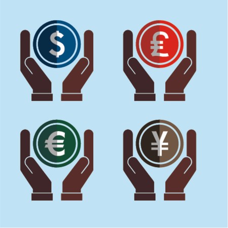 Money on hands,vector illustration のイラスト素材