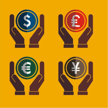 Money on hands,vector illustration のイラスト素材