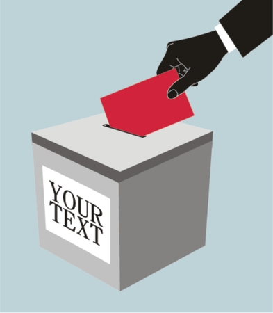 Hand with ballot and box , vector illustrationのイラスト素材