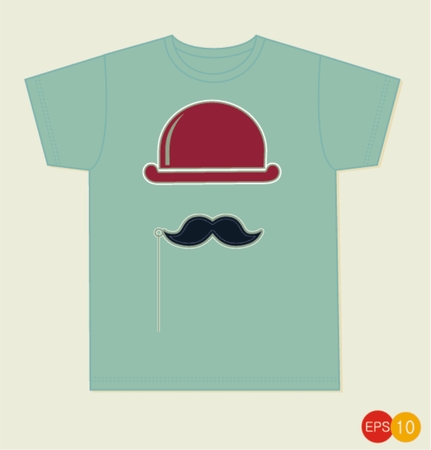 Vintage Graphic T-shirt design - hipster mustache - Vector EPS10.のイラスト素材