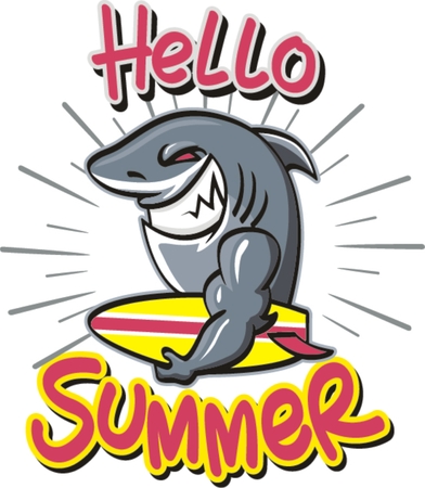 hello summer, vector illustrationのイラスト素材