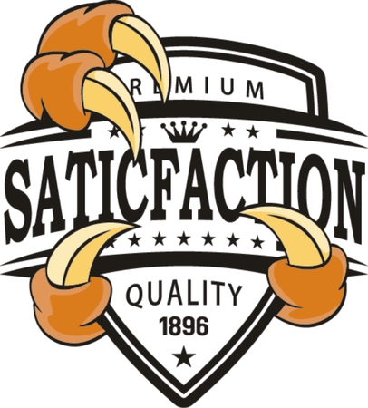 saticfaction with claw - vector signs, emblems and labelsのイラスト素材