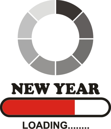 New year loading on white background