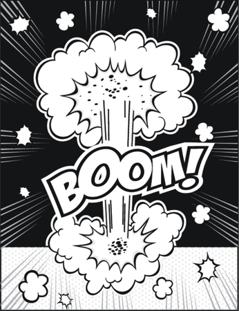 Boom comic speech bubble.Hand drawn of speech comic bubbles.のイラスト素材