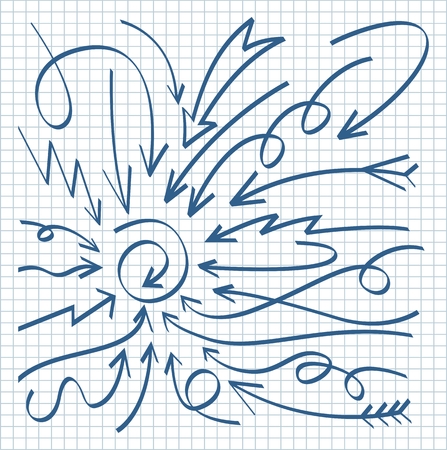 Set of arrow doodle design element.のイラスト素材