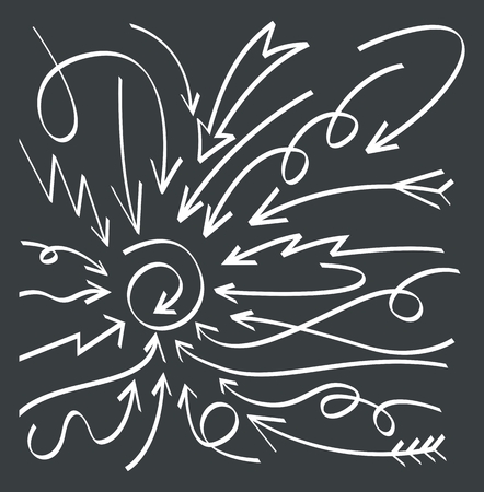 Set of arrow doodle design element.のイラスト素材