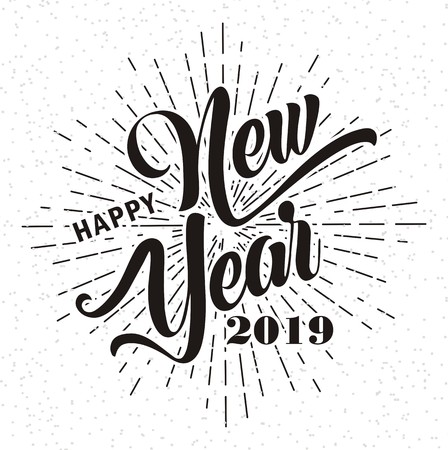 Happy new year  on grunge backgroundのイラスト素材