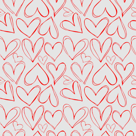 Seamless pattern of colorful hearts. Vector illustration.のイラスト素材