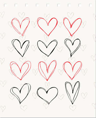 set of colorfull hearts. Vector illustration.のイラスト素材