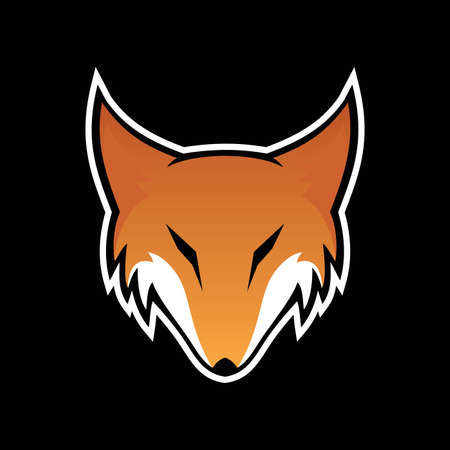 Hand drawn of Fox head logo for t-shirt,vector illustration