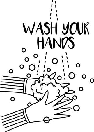 Hands washing , vector illustration. Water and clean, care hygiene illustrationのイラスト素材