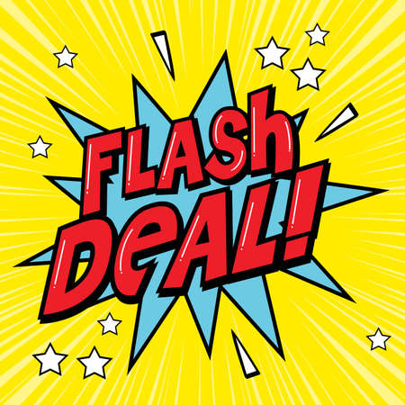 Flash deal. Sale and special offer tag, price tags, Sales Label, Vector illustrationのイラスト素材