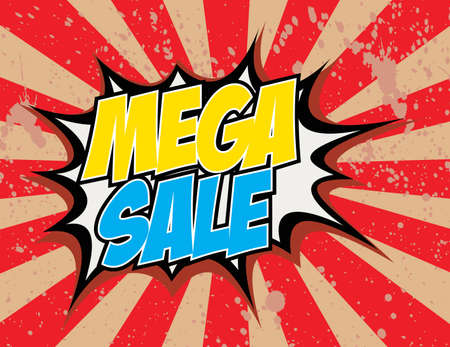 Mega Sale. Sale and special offer tag, price tags, Sales Label, Vector illustration.のイラスト素材