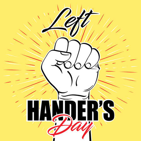International left hander's day illustrationのイラスト素材