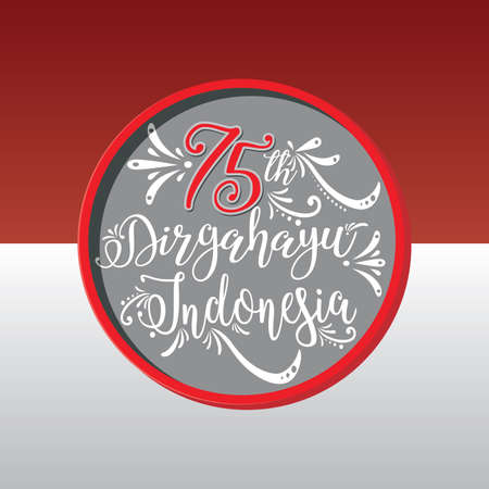 Hand written calligraphic lettering quote Dirgahayu Indonesia, meaning Long live in Indonesianのイラスト素材