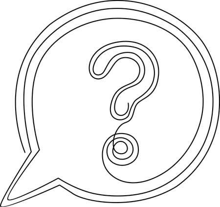 Continuous one line drawing of speech bubble, Black and white graphics vector minimalist linear illustration made of single lineのイラスト素材