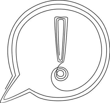 Continuous one line drawing of speech bubble, Black and white graphics vector minimalist linear illustration made of single lineのイラスト素材
