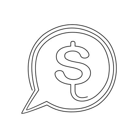 Continuous one line drawing of dollar icon symbol. Minimalism drawing of phrase illustrationのイラスト素材