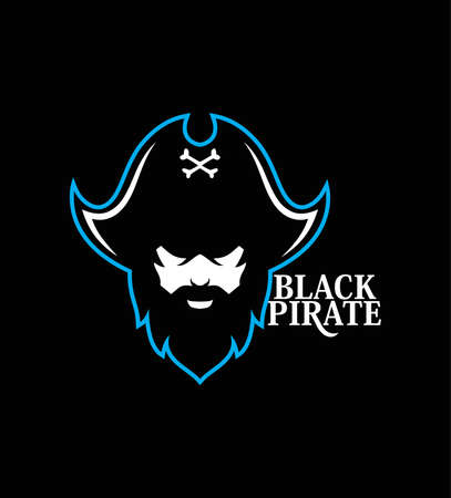 Pirate head mascot.Pirates logo template design. Vector illustrationのイラスト素材