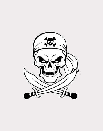 Pirate  face icon vector.Vector illustrationのイラスト素材