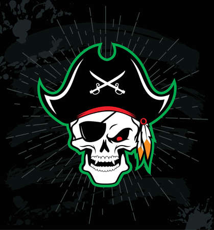 Pirate captain face icon vector.Vector illustrationのイラスト素材