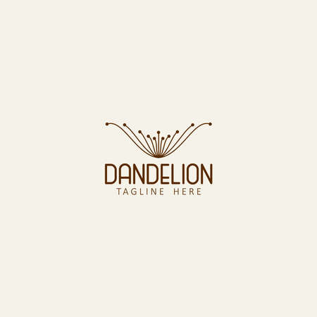 Dandelion Flower Logo Icon Design Template. Elegant, Luxury, Gold, Flower, Premium,  Florist, Modern, Vector Illustrationのイラスト素材
