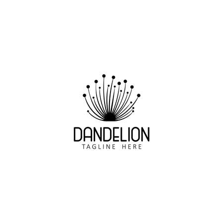 Dandelion Flower Logo Icon Design Template. Elegant, Luxury,  Flower, Premium,  Florist, Modern, Vector Illustrationのイラスト素材