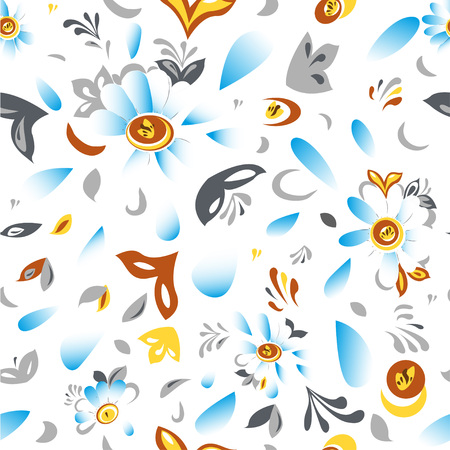 Chamomile. Seamless floral pattern.のイラスト素材