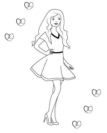 coloring book for girlsのイラスト素材