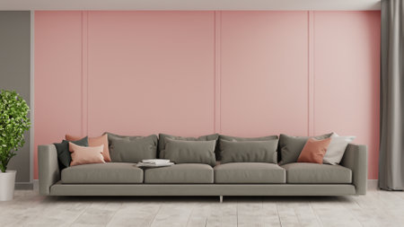 interior with sofa. 3d illustration, 3d rendered imageの素材
