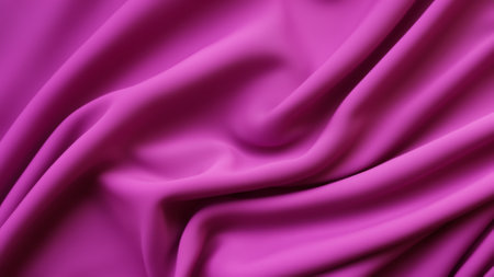 Closeup of rippled purple satin fabric as background textureの素材