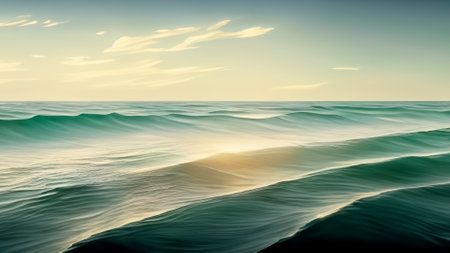 Beautiful seascape with waves on the sea. Toned.の素材