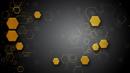 Abstract technology background with hexagons. Vector illustration for your design.の素材