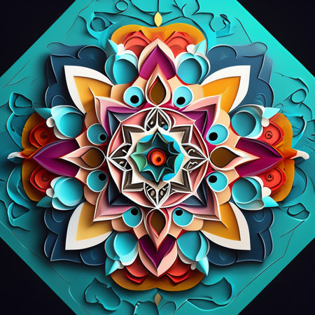 3D illustration of abstract colorful geometric composition,digital art works.の素材