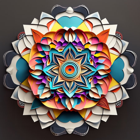3D illustration of abstract colorful fractal for creative design, art and entertainmentの素材