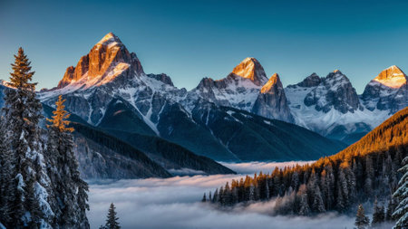 Sunrise in the Dolomites, Val di Funes, Italyの素材