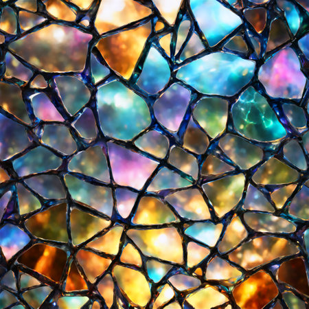 abstract background of broken glass mosaic with rainbow colors, square imageの素材
