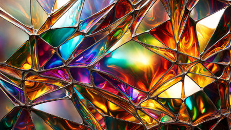Colorful stained glass background. Abstract background. Close-up.の素材