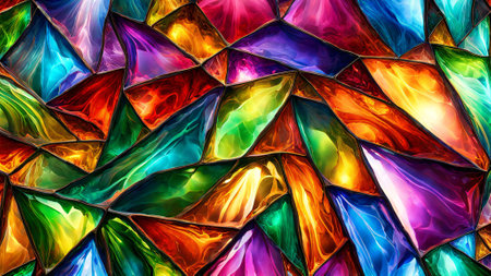 Colorful stained glass abstract background. Computer generated 3D photo rendering.の素材