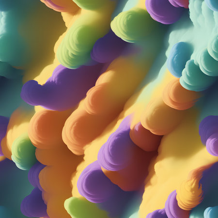 3d render, abstract background with multicolored wavy linesの素材