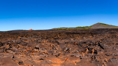 Volcanic landscape in Lanzarote, Canary Islands, Spainの素材