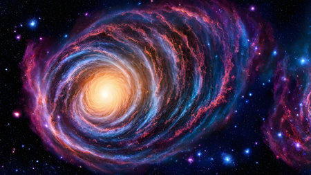 Planets, stars and galaxies in outer space showing the beauty of space exploration.の素材
