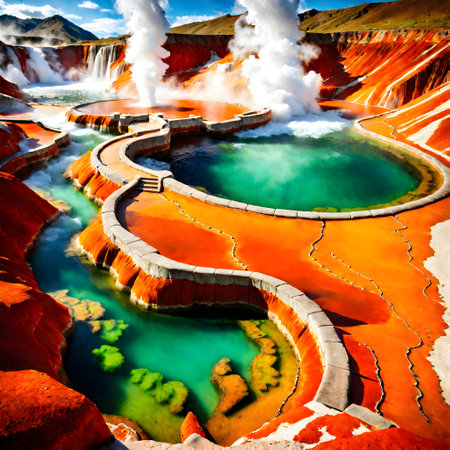 Grand Prismatic Spring in Yellowstone National Park, Wyoming, USA.の素材