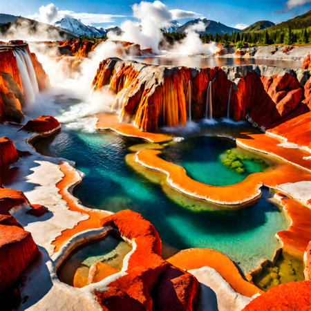 Beautiful view of the famous Grand Canyon of the Yellowstone, USAの素材